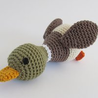 Cotton Squeaky Mallard Duck Dog Toy for Small Dogs