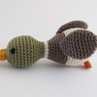 Cotton Squeaky Mallard Duck Dog Toy for Small Dogs