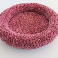 Handcrafted pet donut bed.