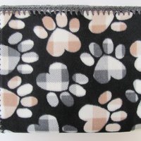 Large Reversible Double Thick Fleece Paw Print Pet Blanket, 36" x 60", Made in USA