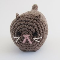 Crocheted Cotton Squeaky Dog Toy Cat Plush for Small Dogs, Made in USA