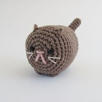 Crocheted Cotton Squeaky Dog Toy Cat Plush for Small Dogs, Made in USA