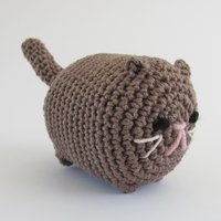 Crocheted Cotton Squeaky Dog Toy Cat Plush for Small Dogs, Made in USA