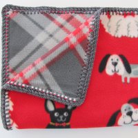 Handmade Reversible Double Thick Fleece Dog Blanket, 30" x 36", Made in USA