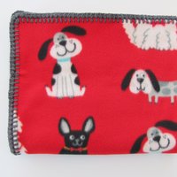 Handmade Reversible Double Thick Fleece Dog Blanket, 30" x 36", Made in USA