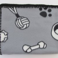 Handmade Reversible Double Thick Fleece Dog Blanket, 30" x 36", Made in USA