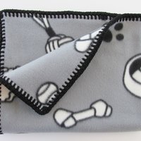 Handmade Reversible Double Thick Fleece Dog Blanket, 30" x 36", Made in USA
