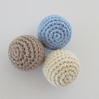 Extra Small Crocheted Dog Toy Ball Set of 3