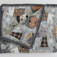 Handmade Reversible Double Thick Fleece Dog Blanket, 30" x 36", Made in USA