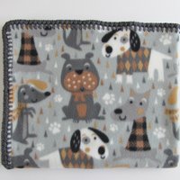 Handmade Reversible Double Thick Fleece Dog Blanket, 30" x 36", Made in USA