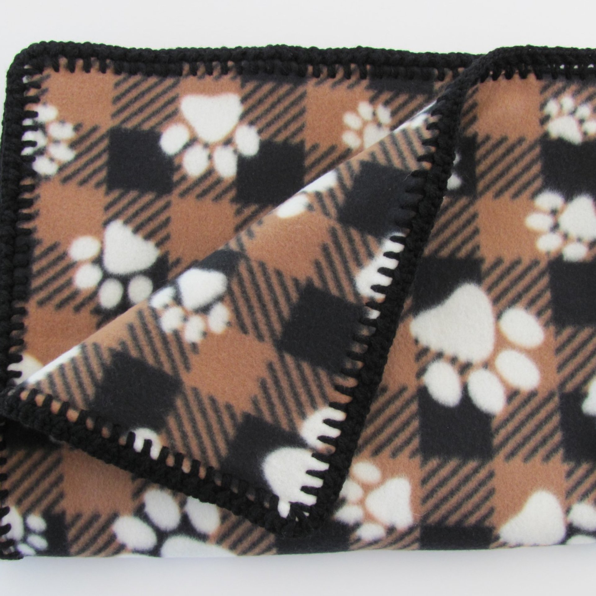  Brown Paw Print Pet Blanket, 30" x 36"