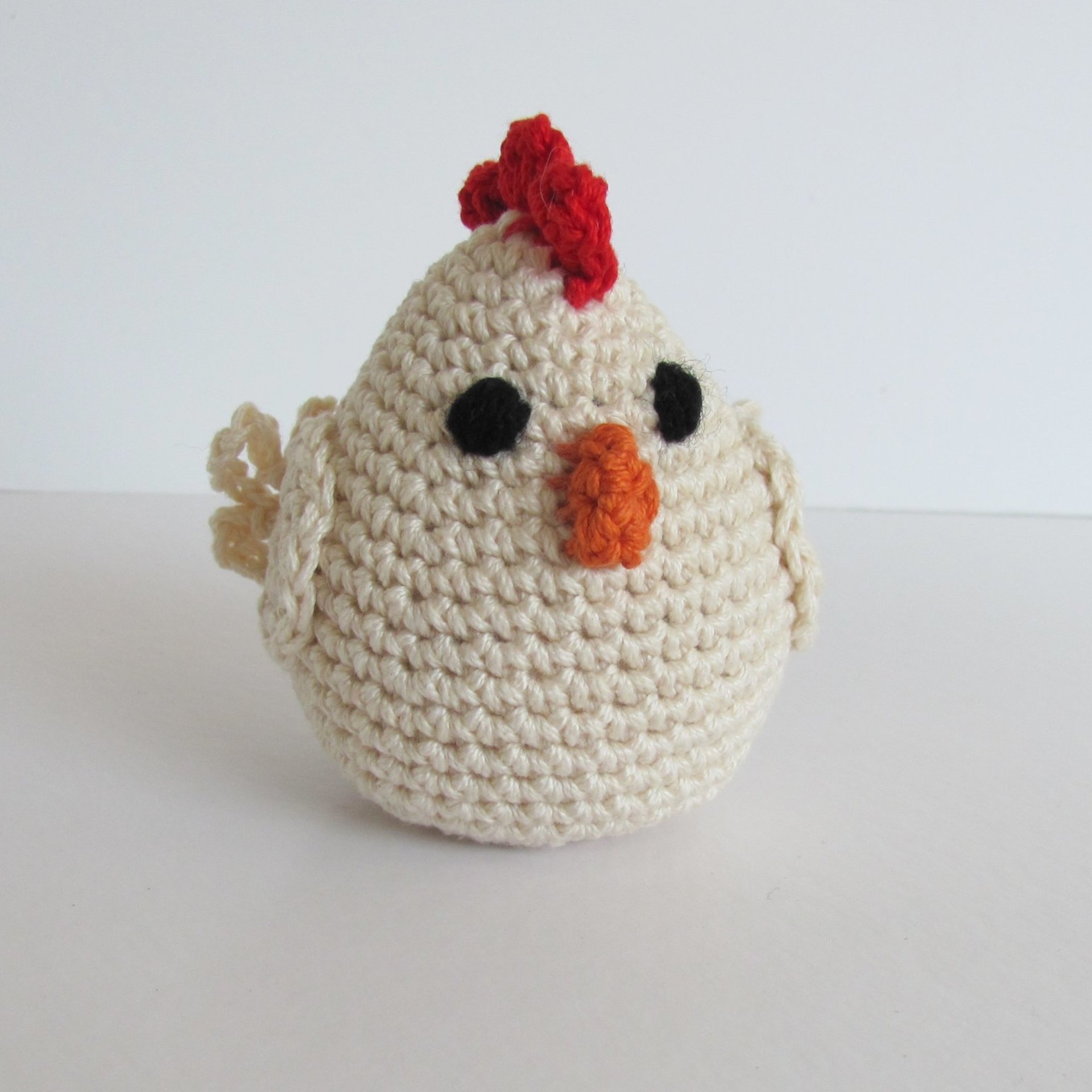 Cotton Crocheted Squeaky White Chicken Dog Toy for Small Dogs