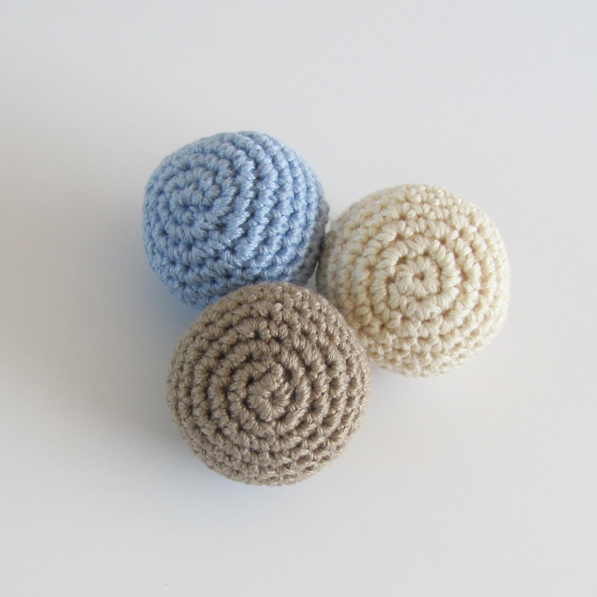 Extra Small Crocheted Dog Toy Ball Set of 3