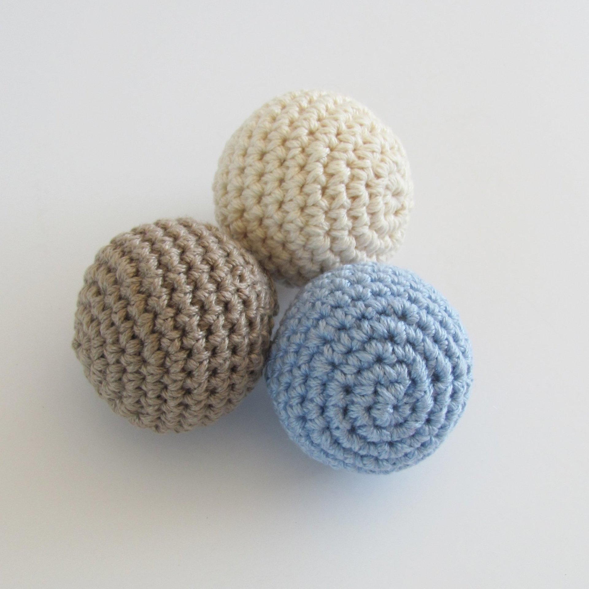 Extra Small Crocheted Dog Toy Ball Set of 3