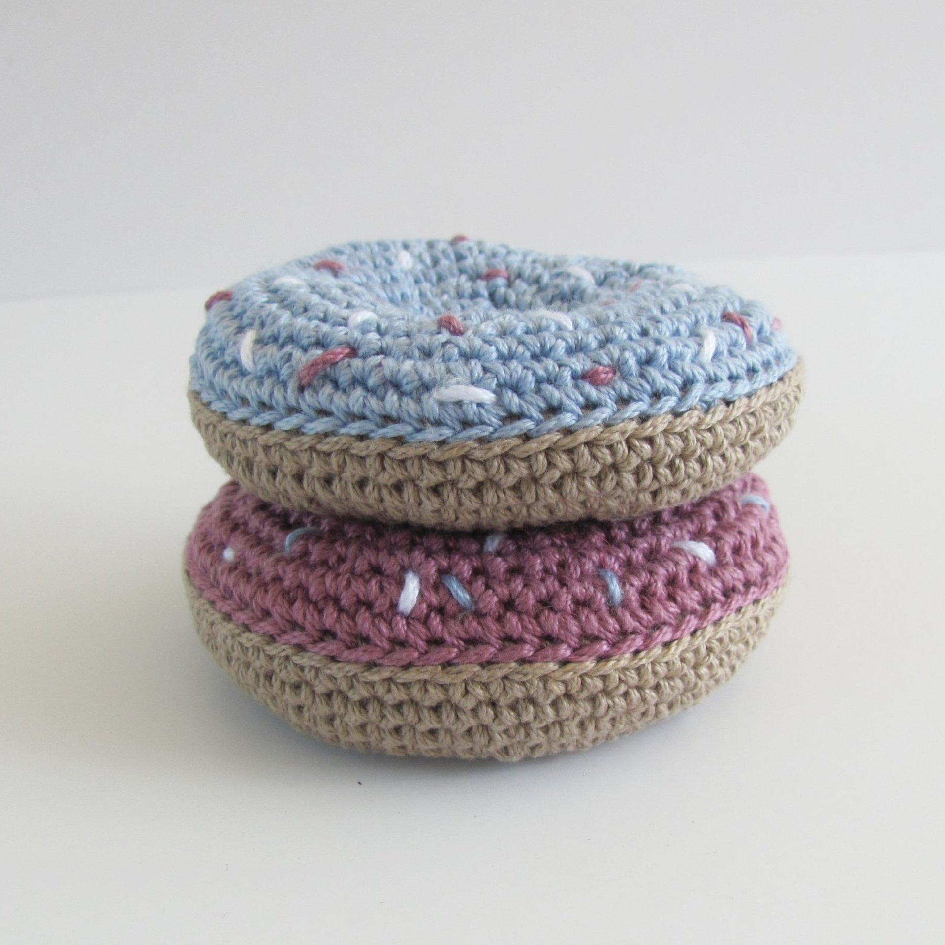 Crocheted Dog Toy Donut Set for Small Dogs