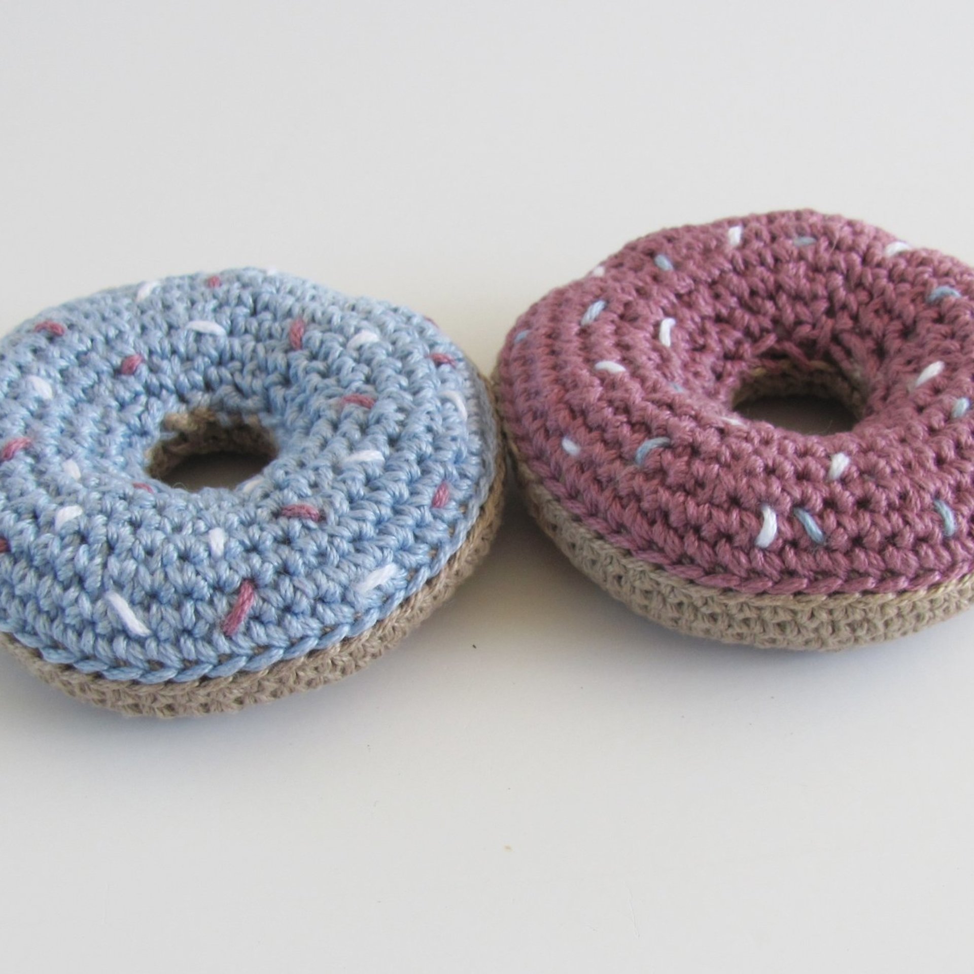 Crocheted Dog Toy Donut Set for Small Dogs