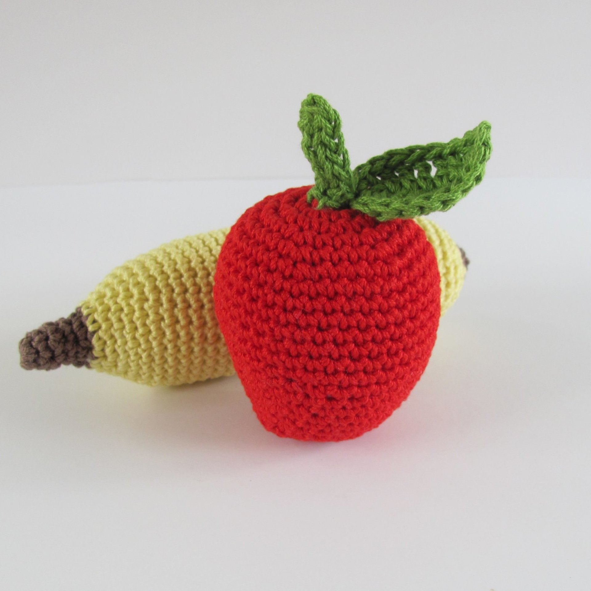 Cotton Squeaky Apple and Banana Dog Toy Set for Small Dogs