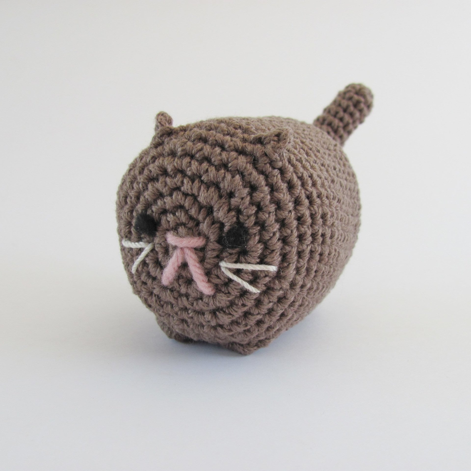 Crocheted Cotton Squeaky Dog Toy Cat Plush for Small Dogs, Made in USA