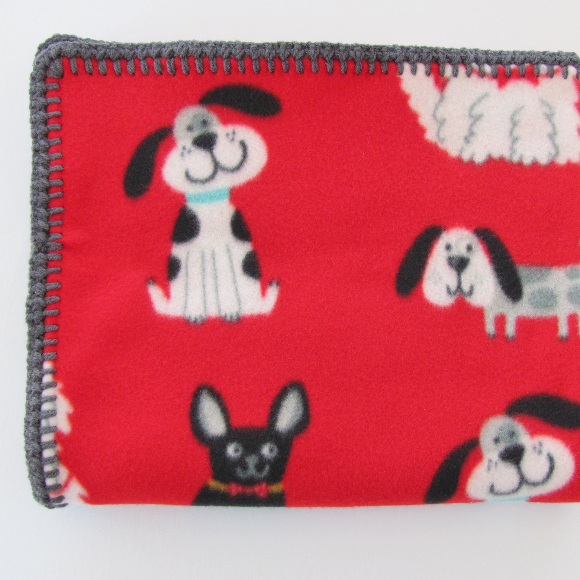 Handmade Reversible Double Thick Fleece Dog Blanket, 30" x 36", Made in USA