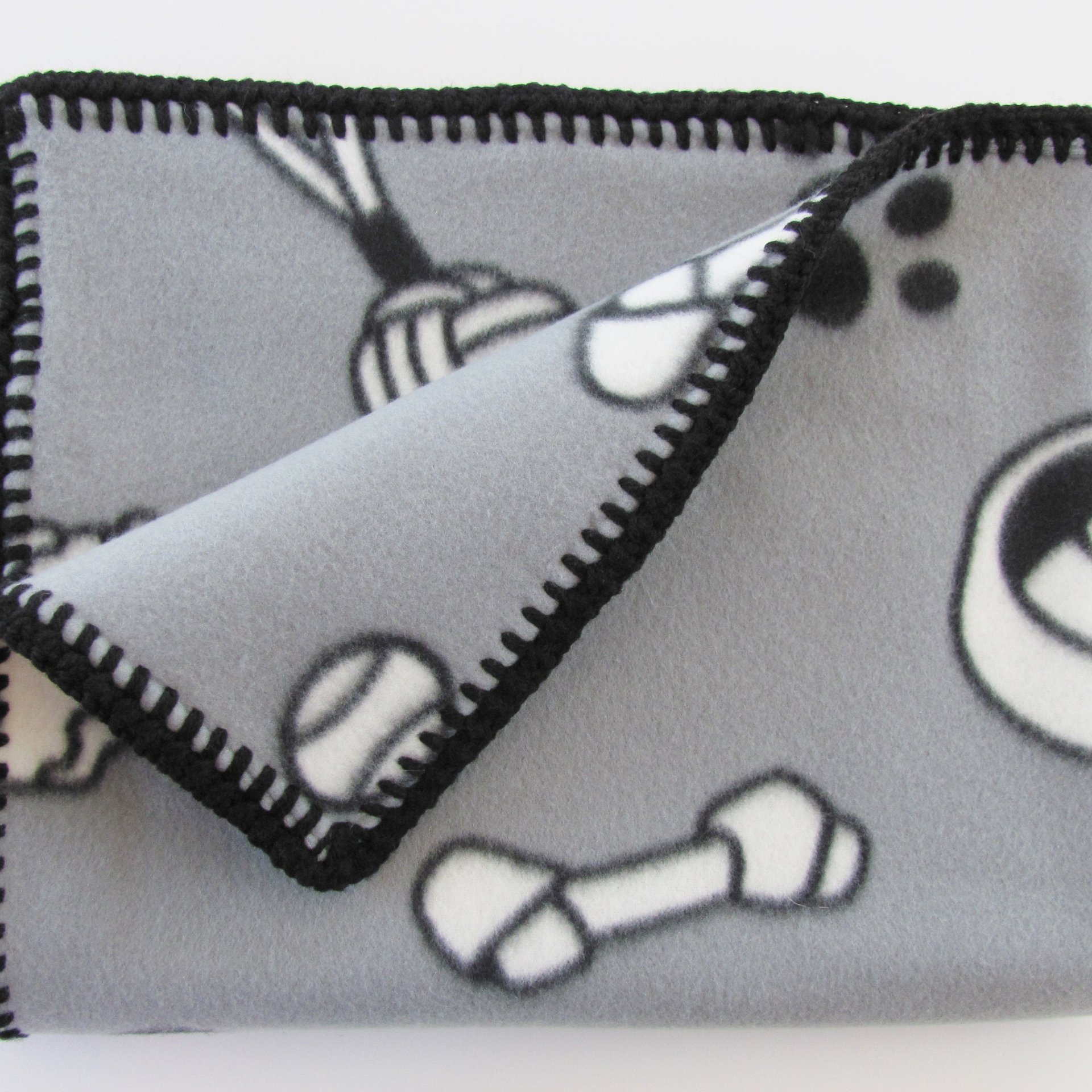 Handmade Reversible Double Thick Fleece Dog Blanket, 30" x 36", Made in USA