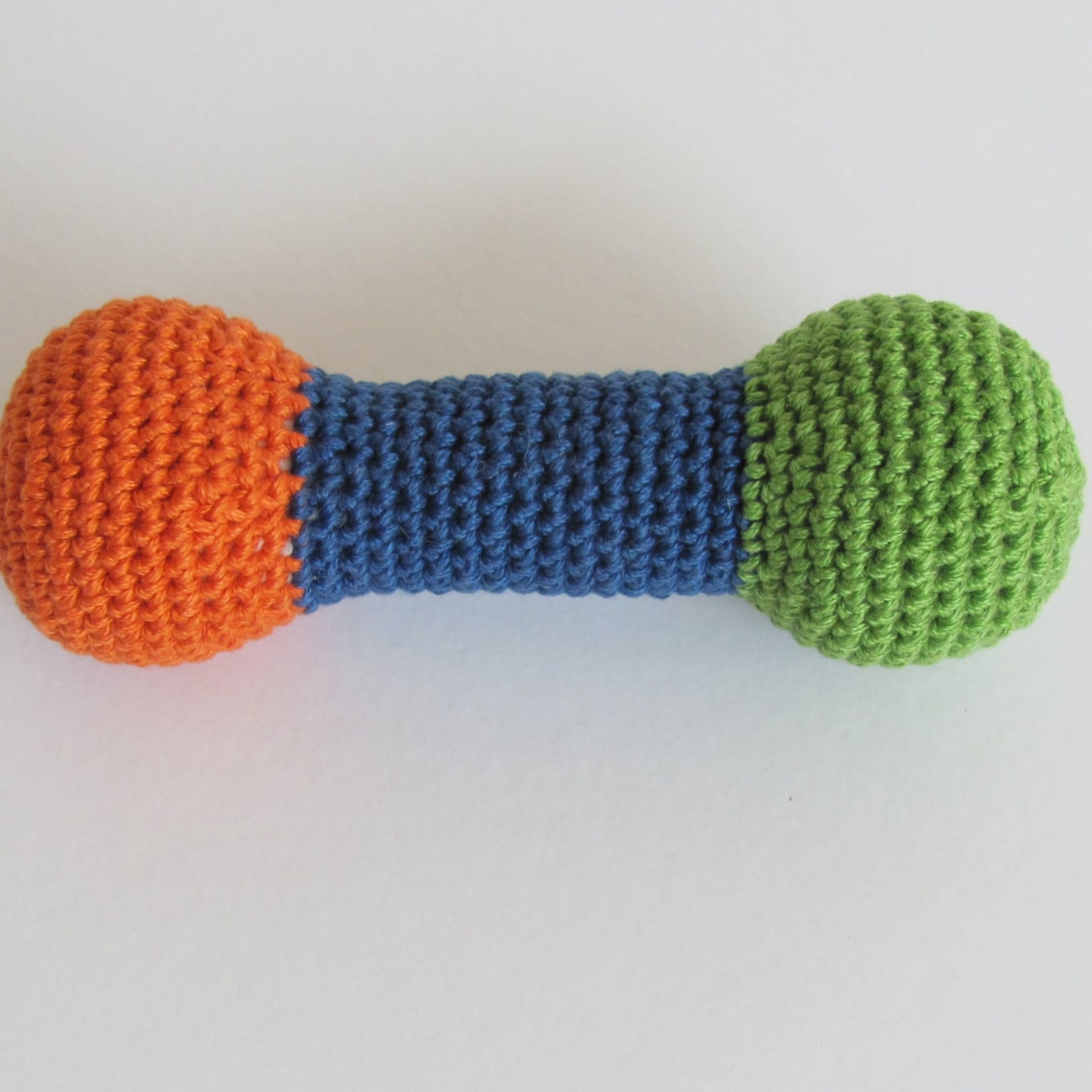 Cotton Crocheted Squeaky Barbell Plush Dog Toy for Small Dogs, Made in USA