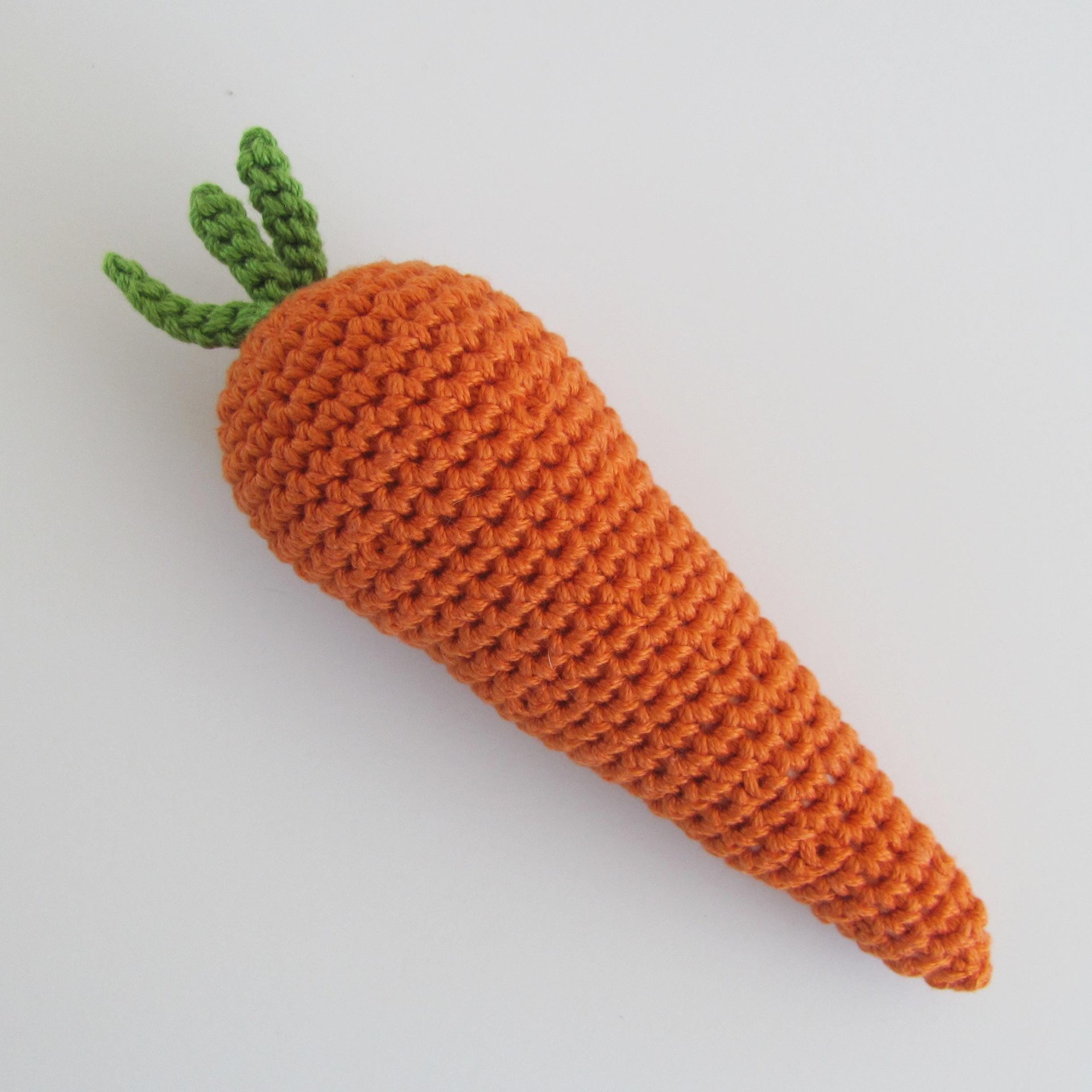 Cotton Crocheted Squeaky Carrot and Tomato Dog Toy Set for Small Dogs, Made in USA