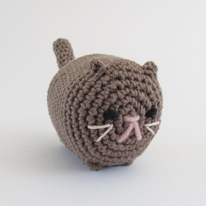 Crocheted Cotton Squeaky Dog Toy Cat Plush for Small Dogs, Made in USA