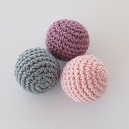 Cotton Crocheted Extra Small Dog Toy Ball Set of 3, Made in USA
