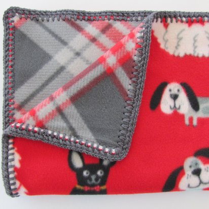 Handmade Reversible Double Thick Fleece Dog Blanket, 30" x 36", Made in USA