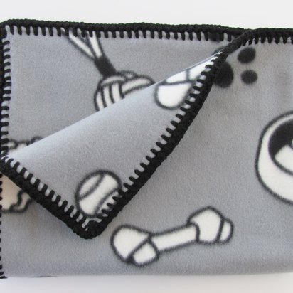 Handmade Reversible Double Thick Fleece Dog Blanket, 30" x 36", Made in USA