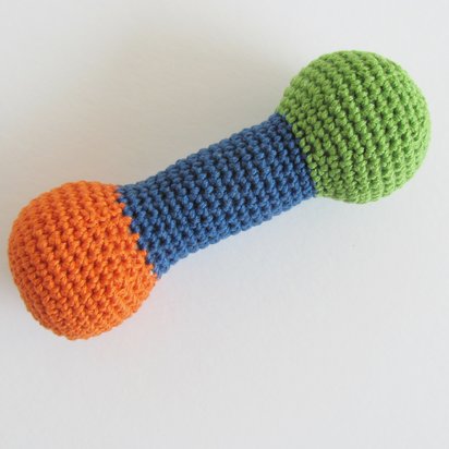 Cotton Crocheted Squeaky Barbell Plush Dog Toy for Small Dogs, Made in USA